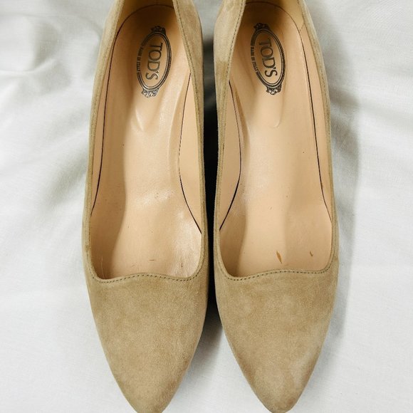 Tod's tan suede wedge pump, size EU 40 - Picture 2 of 9